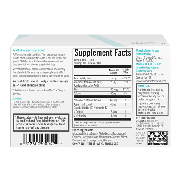 Viviscal PRO Professional Hair Growth Supplements 60/180